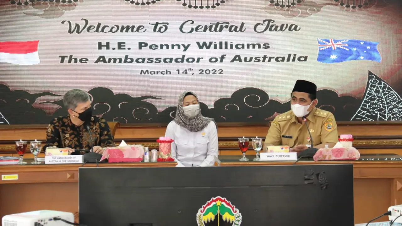 Wakil Gubernur Jawa Tengah Taj Yasin Maimoen menerima kunjungan kerja Duta Besar Australia untuk Indonesia, Penny Williams, di Gedung A Lantai 2 Setda Jateng