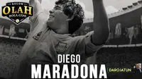 Diego Maradona, sang legenda dirindukan karena warna-warni kehidupan yang ditorehkannya saat berkarier di Italia dan timnas Argentina. (Bola.com/Adreanus Titus)