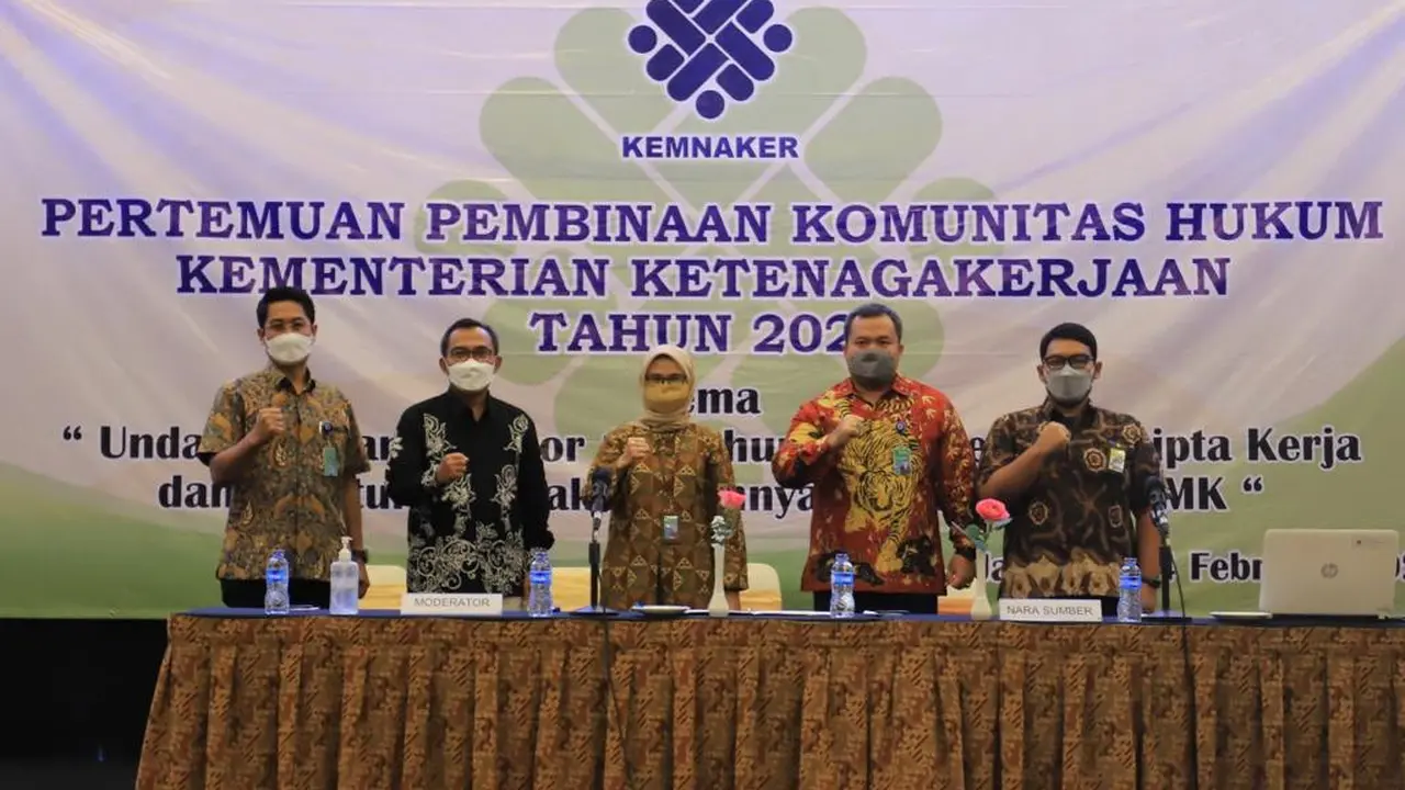 Pertemuan Pembinaan Komunitas Hukum Kementerian Ketenagakerjaan Tahun 2022 secara virtual