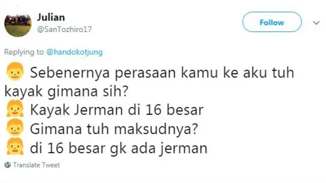 Alih-alih bikin galau berkepanjangan, para warganet justru membuat percakapan kocak soal perasaan.