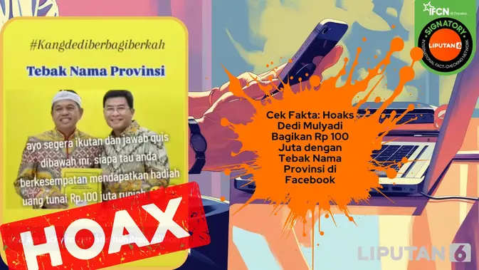 Modus Penipuan Mengatasnamakan Dedi Mulyadi Bagi-bagi Uang Rp100 Juta di Facebook