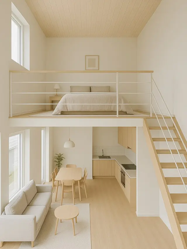 Desain Rumah Scandinavian 6x9 dengan Interior Open-Plan