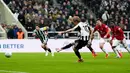 MU bahkan harus kebobolan terlebih dahulu melalui gol penalti Anthony Gordon pada menit ke-45+6. (AP Photo/PA/Owen Humphreys)