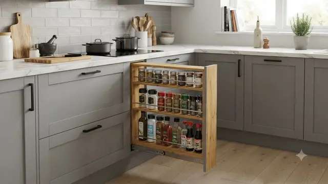 Model Rak Bumbu Tarik yang Membuat Kitchen Set
