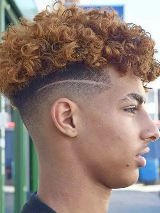 Dyed Curly Hair Undercut