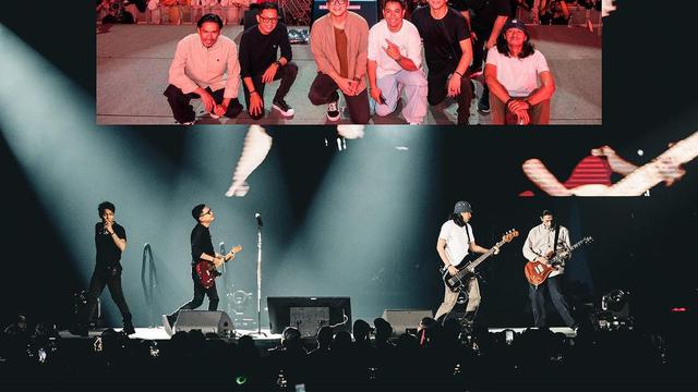 Aksi panggung NOAH saat gelar konser musik di Singapura