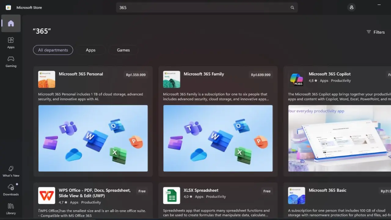Microsoft 365 Apps di Microsoft Store.