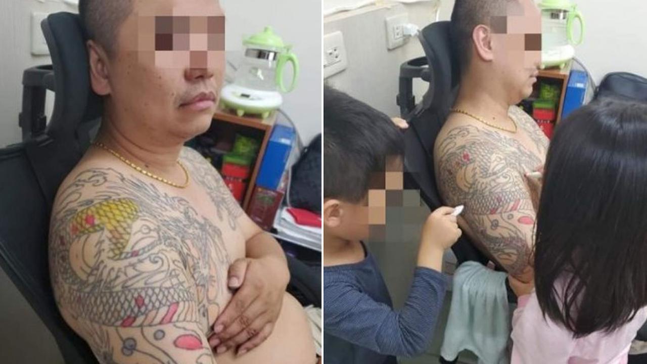 Viral, Seorang Ayah Menjadi Kanvas Gambar Anaknya Saat Jalani WFH