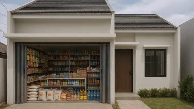 Rumah Minimalis dengan Ruko di Depan dan Hunian di Belakang/ChatGPT