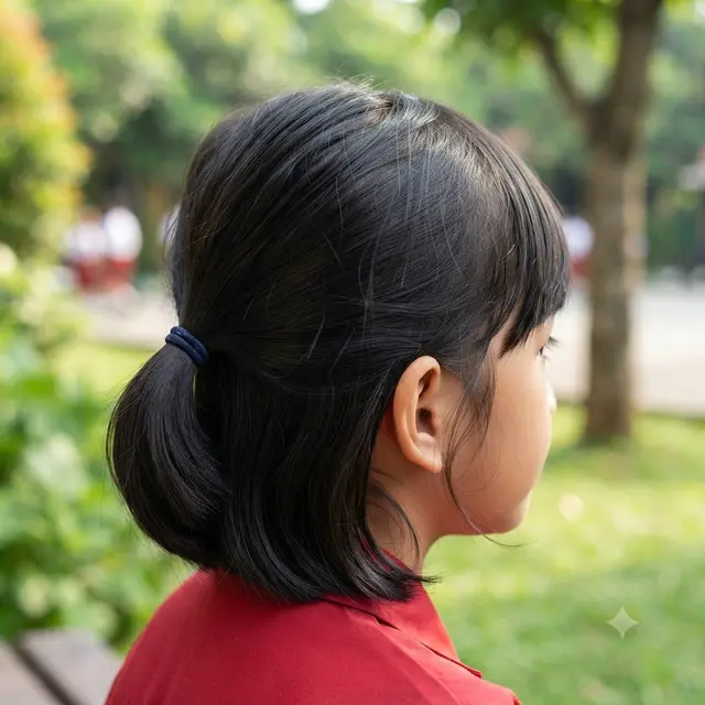 Model Kuncir Rambut Anak Sekolah untuk Rambut Pendek