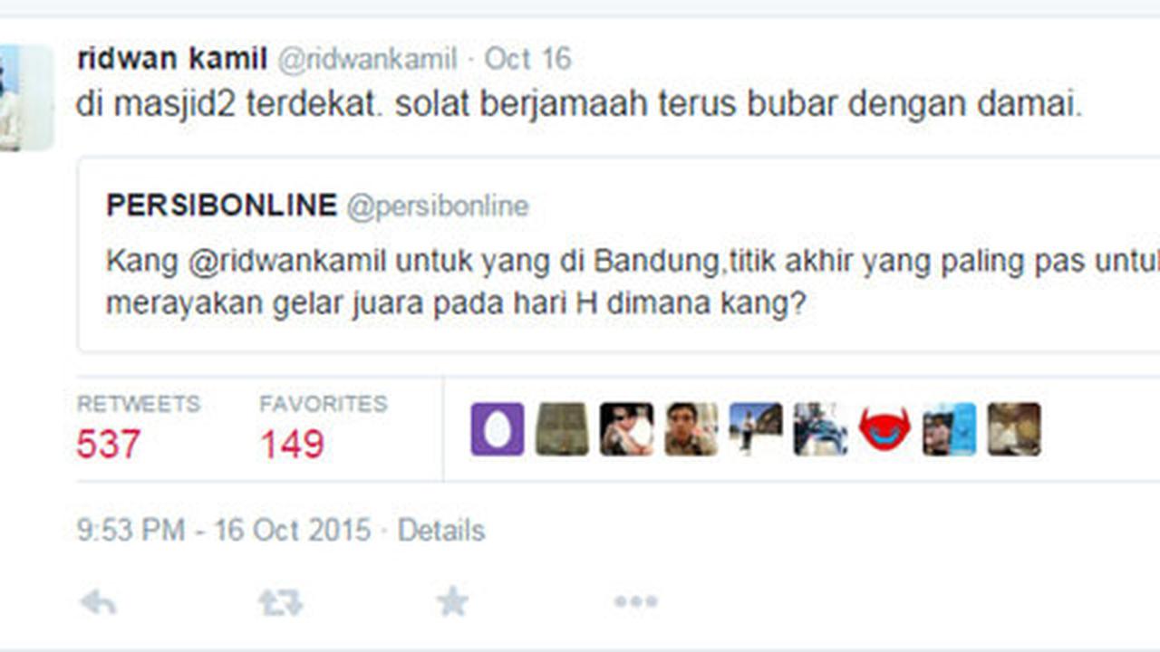 Persib juara, Kang Emil ajak bobotoh salat berjamaah di masjid