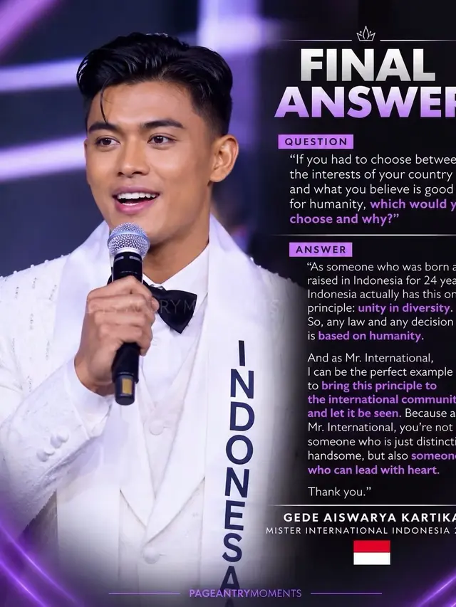 Ais Kartika di Mister International 2026