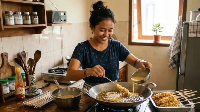 membuat telur gulung