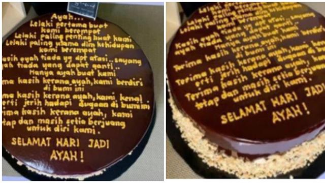 Tak Hanya Ucapan Selamat, Remaja Ini Tulis Curhatan di Kue Ulang Tahun Ayahnya