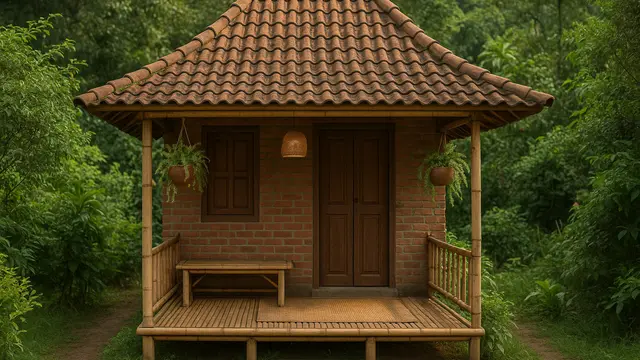 9 Inspirasi Rumah Kecil dengan Teras Mini, Cocok untuk Hunian di Kampung yang Asri (sumber:AI)