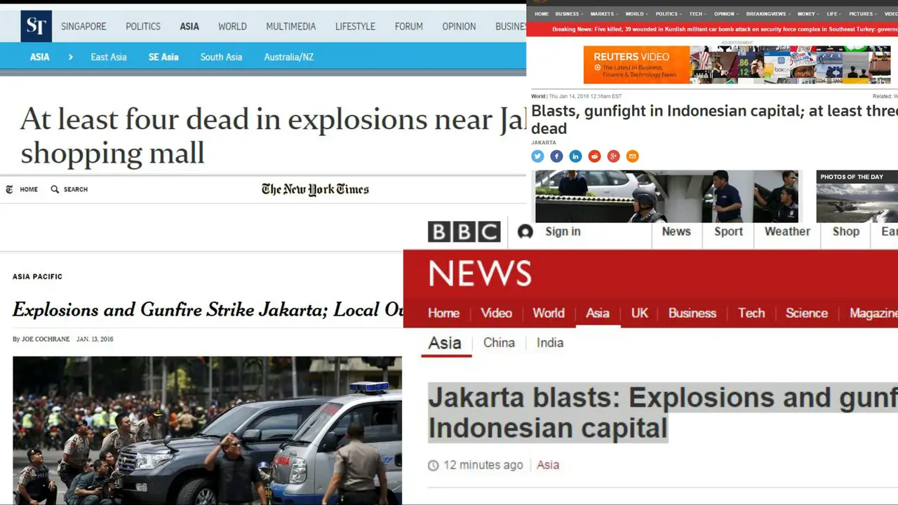 Ledakan Bom Sarinah disertai Tembakan Disorot Dunia