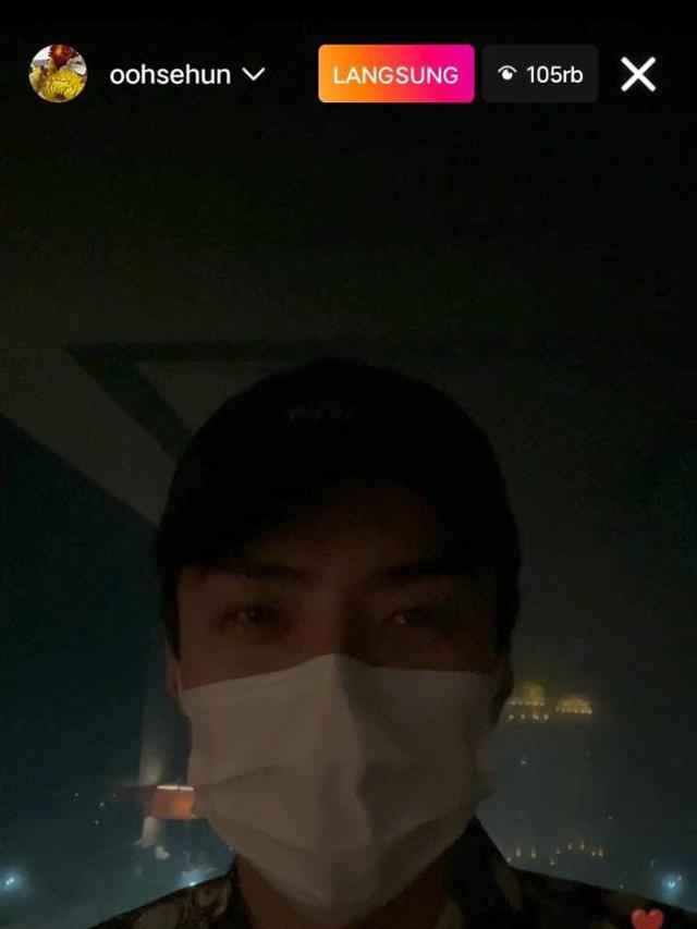 Sehun di Live Instagramnya.