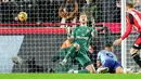 Berkat hasil ini, Arsenal berhak naik ke peringkat dua klasemen dengan poin 39. Sementara itu, Brentford kini menduduki peringkat 12 dengan perolehan poin 24. (AP Photo/Kirsty Wigglesworth)