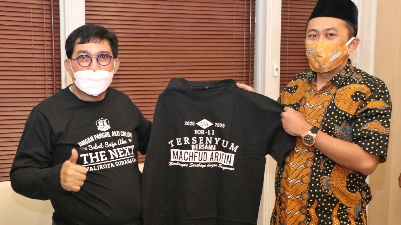 Bakal calon wali kota Surabaya Machfud Arifin (kiri) mendapat dukungan GP Ansor (Istimewa)