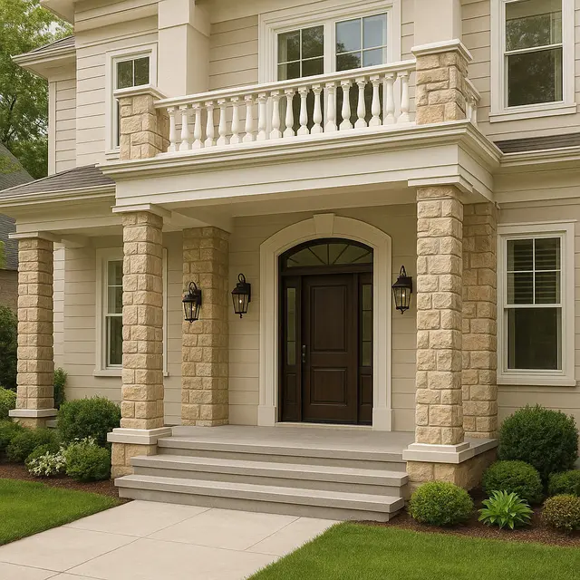 7 Inspirasi Teras Rumah 2 Lantai yang Bikin Fasad Depan Lebih Megah, Tampilan Elegan dan Berkelas