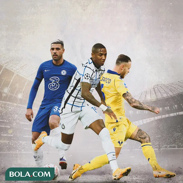 Ilustrasi - Ashley Young, Emerson Palmieri, Federico Dimarco