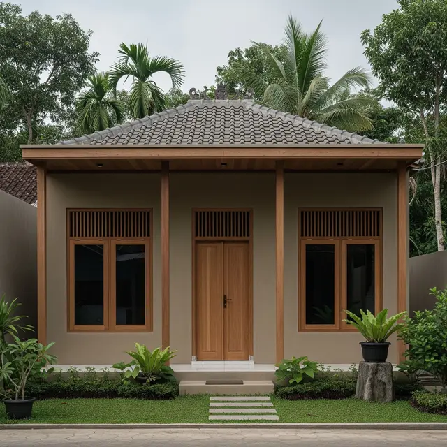 Fasad Rumah Klasik di Desa (Gemini AI)