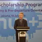 Duta Besar Uni Eropa untuk Indonesia, Vincent Guérend memberikan sambutan pada acara penerima beasiswa Erasmus+ untuk 240 mahasiswa dan dosen Indonesia di Jakarta, Sabtu (14/7). Penerima beasiswa akan menempuh studi di perguruan tinggi.(Liputan6.com)