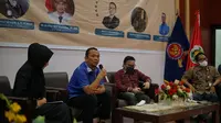 Ketua DPD KNPI Sumut, Samsir Pohan, dalam Talk Show bertajuk "Silang Sengkarut Migor, KPPU di Mana?" yang digelar pada Jumat, 8 April 2022 di Gedung Peradilan Semu USU, Kota Medan