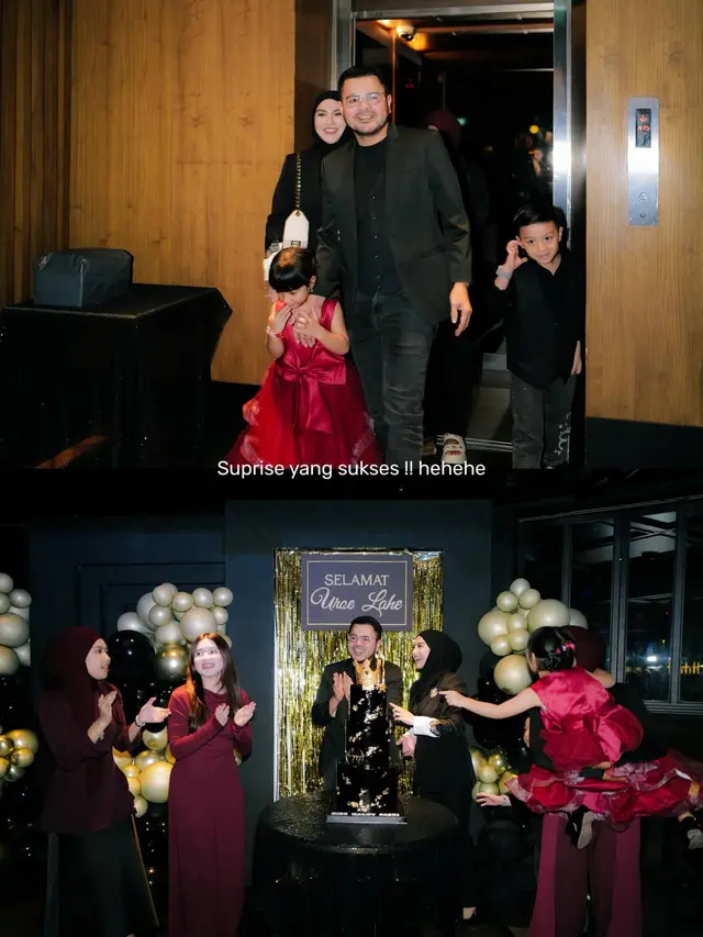 Aura Lady Boss Irish Bella dengan Outfit Serba Hitam di Surprise Birthday Party Sang Suami