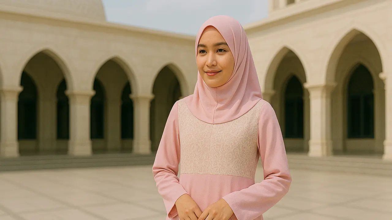 Pilihan Gamis Warna Pastel Kombinasi