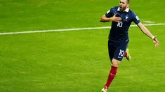 Penyerang Perancis, Karim Benzema berhasil mencetak dua gol saat berlaga di penyisihan Piala Dunia 2014 Grup E kontra Honduras di Estadio Beira-Rio, Porto Alegre, Brasil, (16/6/2014). (REUTERS/Marko Djurica)