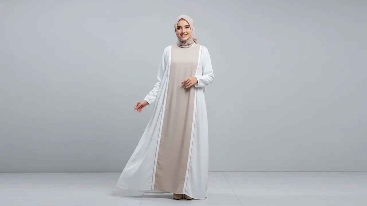 Model Gamis Beige & Putih Minimalis untuk Ramadan 2026