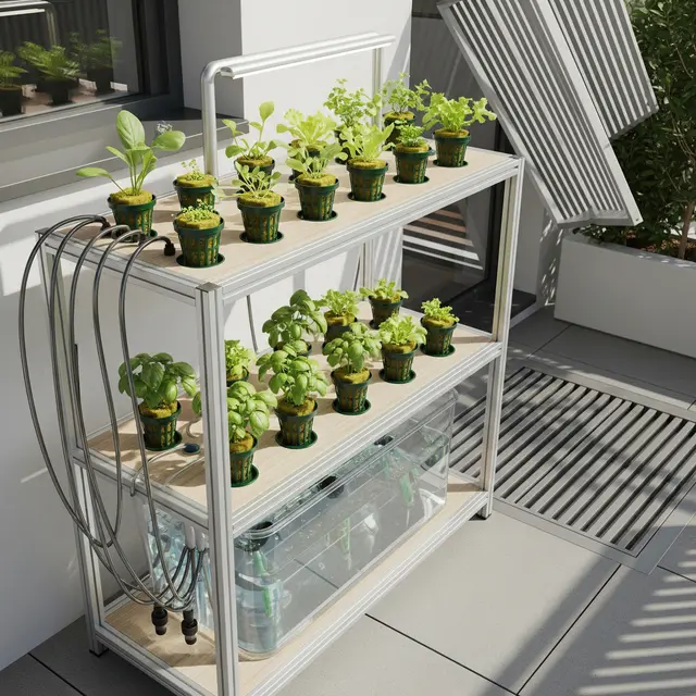 Kebun sayur di teras rumah (Image by Gemini AI)