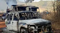 Militer Myanmar membakar lebih dari 30 warga sipil beserta kendaraan mereka pada 24 Desember 2021, menyebabkan warga setempat di Negara Bagian Kayah merasa ketakutan. (AFP)