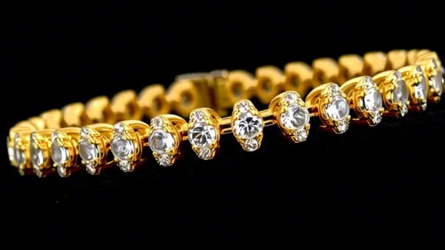 Gelang Emas Rantai dengan Permata 4 mm