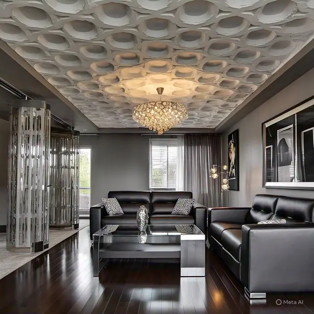 Model Plafon Gypsum Ruang Tamu Monokromatik