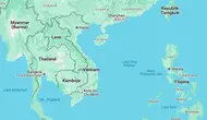 Tangkapan layar Google Maps yang menunjukkan Teluk Thailand.