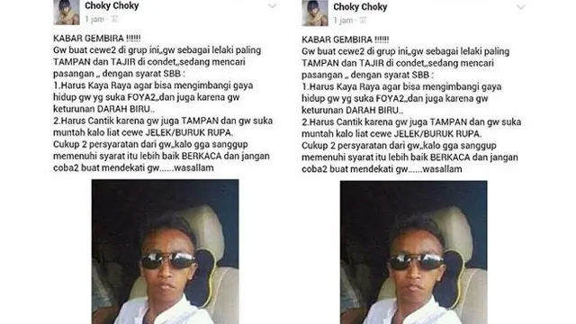 Pria Ngaku Ganteng dan Tajir se-Condet Cari Pacar untuk Foya-Foya