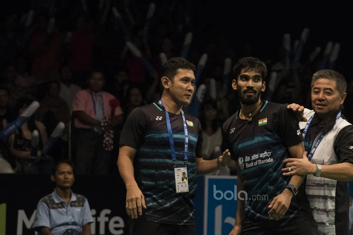 Kidambi Srikanth bersama Mulyo Handoyo