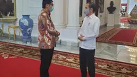 Presiden Joko Widodo (Jokowi) dan Ketua Umum Taruna Merah Putih (TMP) Maruarar Sirait di Istana Merdeka. (Istimewa)
