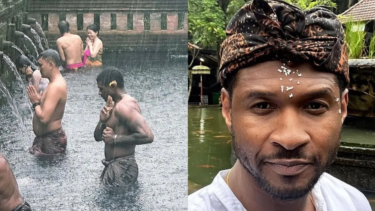 Usher liburan di Bali, jalanii melukat hingga yoga