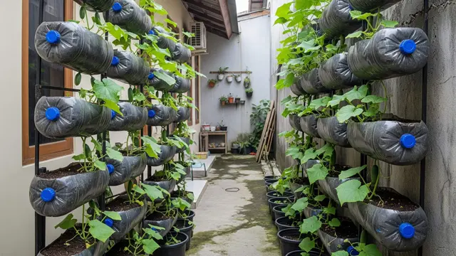 Ide Kebun Timun Vertikal dari Galon Bekas yang Cocok untuk Halaman Sempit
