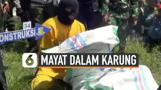 Rekonstruksi kasus pembunuhan digelar di Polewali Mandar Sulawesi Barat. Terduga pembunah peragakan lebih dari 60 adegan, saat menghabisi nyawa istrinya dan membuangnya ke saluran irigasi.