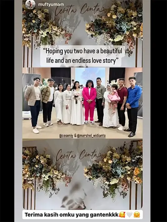 "Saya menikah itu Februari 2022. Dan memang kami hanya melakukan pemberkatan nikah di gereja saja waktu itu," kata Marshel dalam program talkshow FYP. [Instagram/ceseniy]