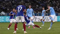 Manchester City menang 5-3 atas&nbsp;Yokohama F. Marinos pada laga pramusim 2023 di Japan National Stadium, Tokyo, Minggu (23/7/2023) malam WIB.&nbsp;(AP Photo/Shuji Kajiyama)