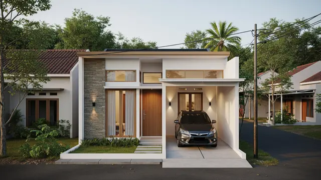 Desain Rumah 7x12 Tanpa Pagar Tapi Tetap Ada Garasi yang Cocok Buat Kontrakan