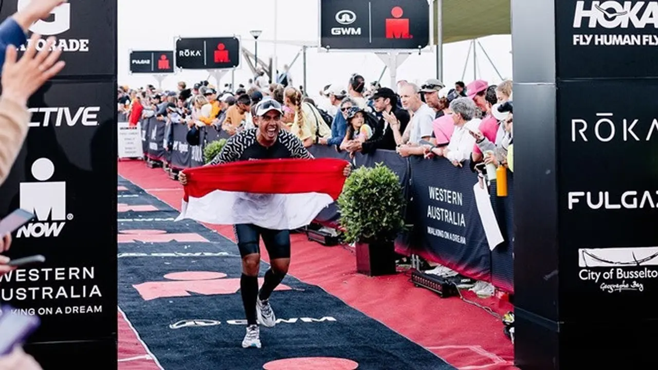 10 Potret Ditto Percussion Ikut Ironman Triathlon di Australia, Bangga Banget