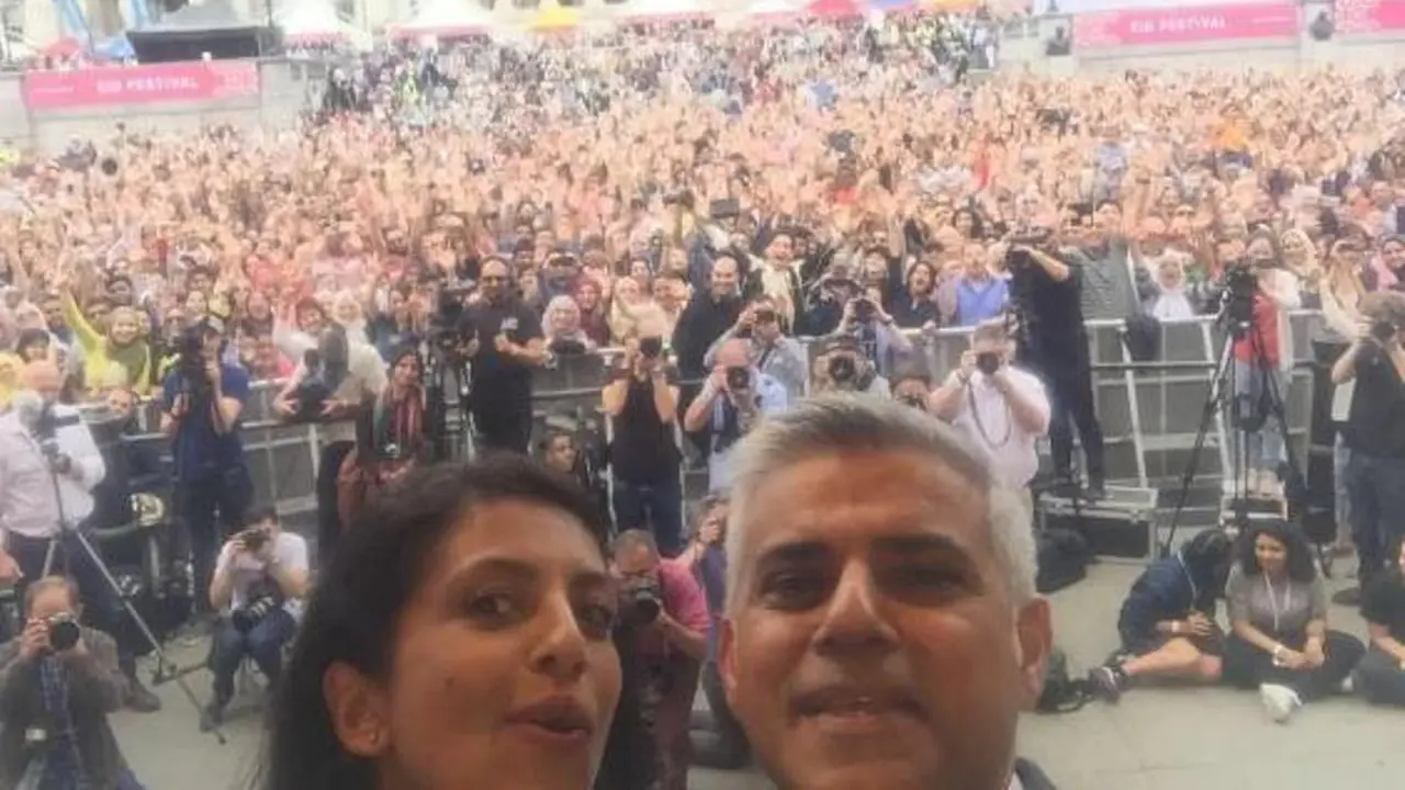 Meriahnya Idul Fitri Bersama Shadiq Khan di Trafalgar Square