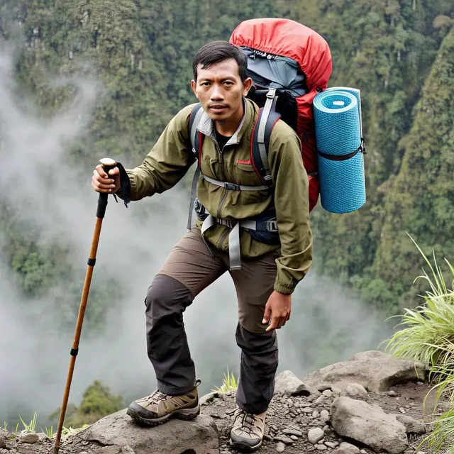 Outfit ke Gunung untuk Pria (Image by Meta AI)
