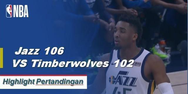 Cuplikan Hasil Pertandingan NBA : Jazz 106 VS Timberwolves 102